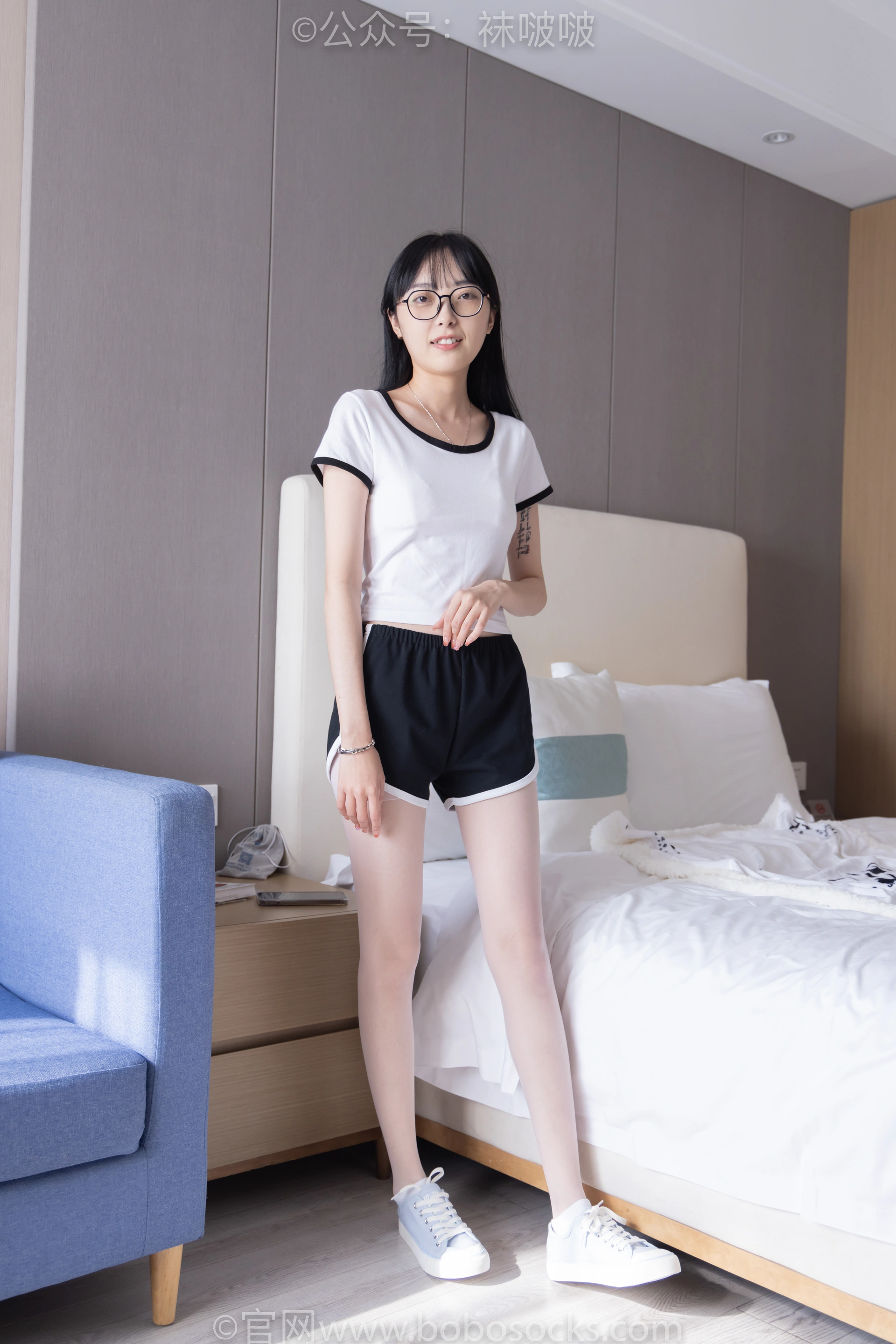 [BoBoSocks袜啵啵]NO.037 稚予-帆布鞋、短白棉袜、白丝 1